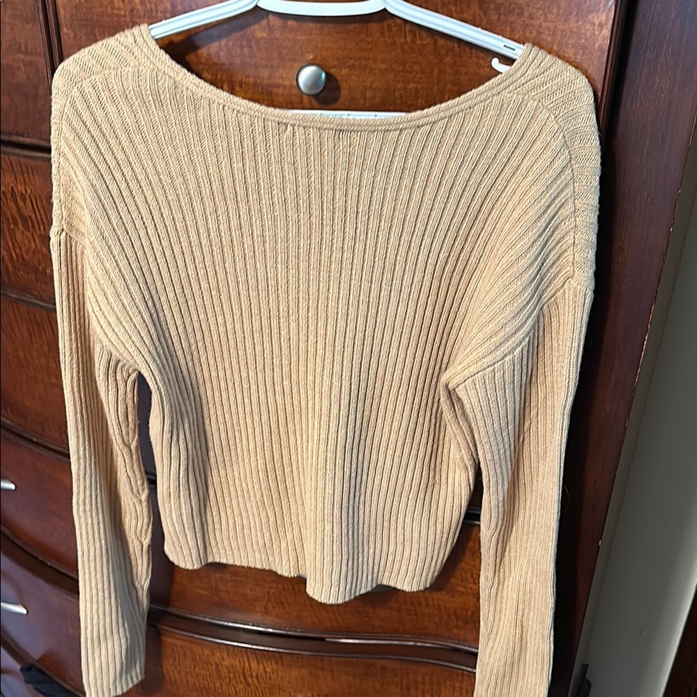 Tan Ribbed Sweater - Picture 2 of 4